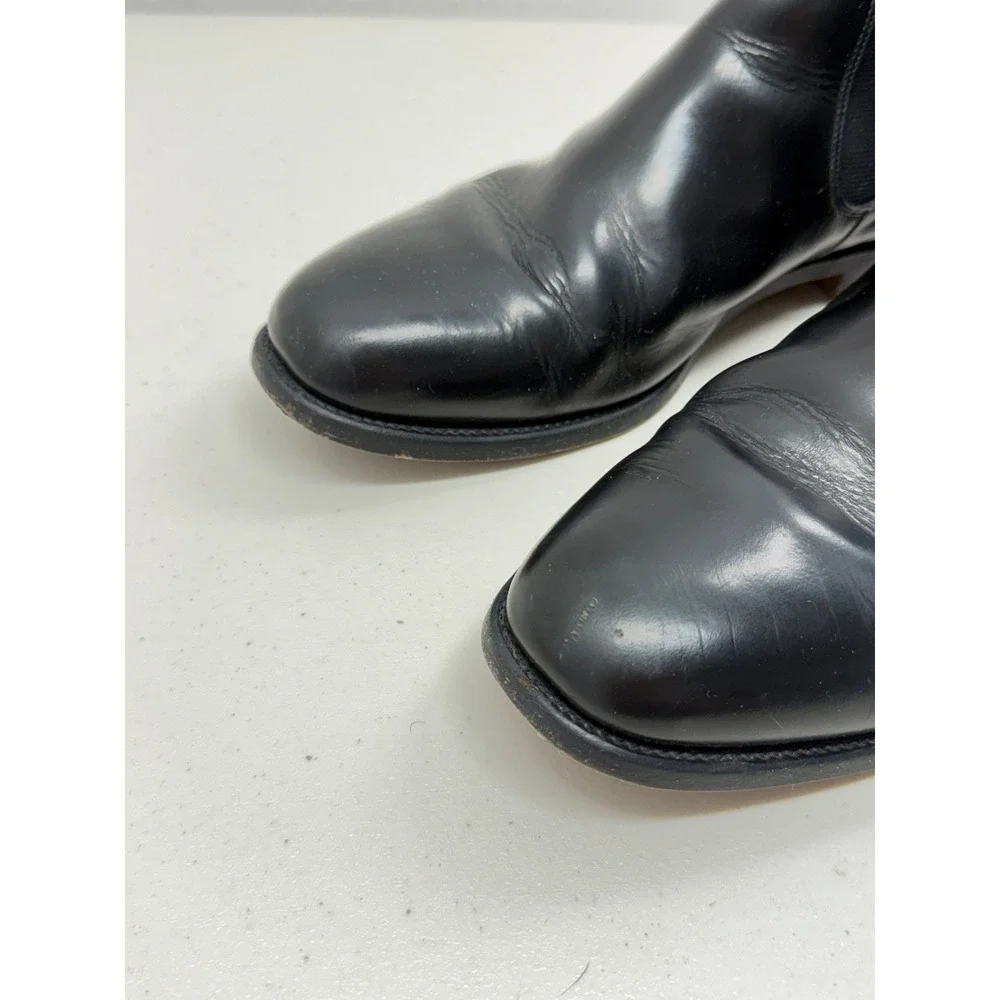 Church's Royal Tweed Amberley Black Leather Chelsea Boots 9.5 UK 10.5